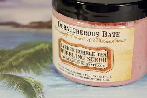 Lychee Bubble Tea Bubbling Scrub - Debaucherous Alchemy